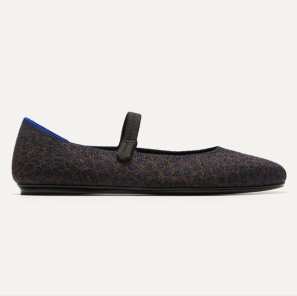 Rothy's The Square Mary Jane Chocolate Spot Leopard Animal Print Women's 7.5 - Picture 2 of 14